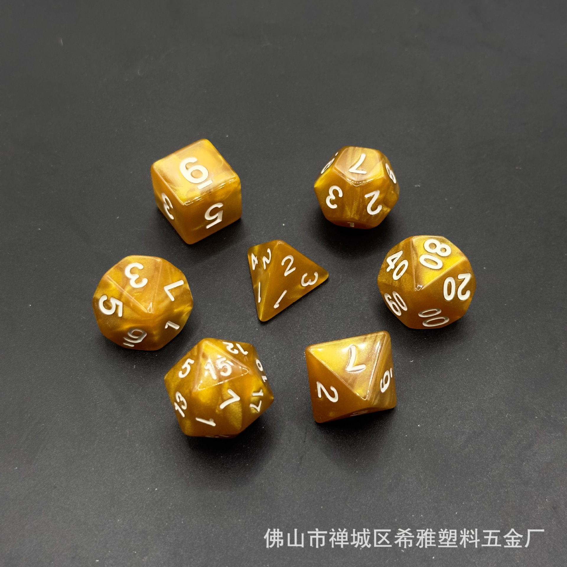 Picture of Acrylic Dice 7-grain suit Marble Pearl Pattern Dungeons & Dragons Table Game dice DND Running Group
