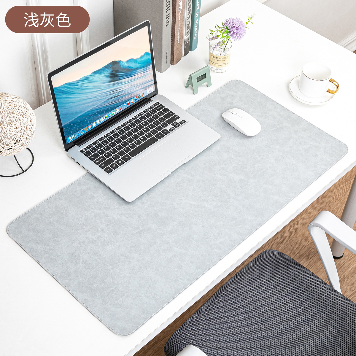 Picture of Skin-feeling Crazy Horse Leather Table Mat Leather Pattern Mouse Pad Custom Oversized Office Computer Mat Leather Learning Desk Mat