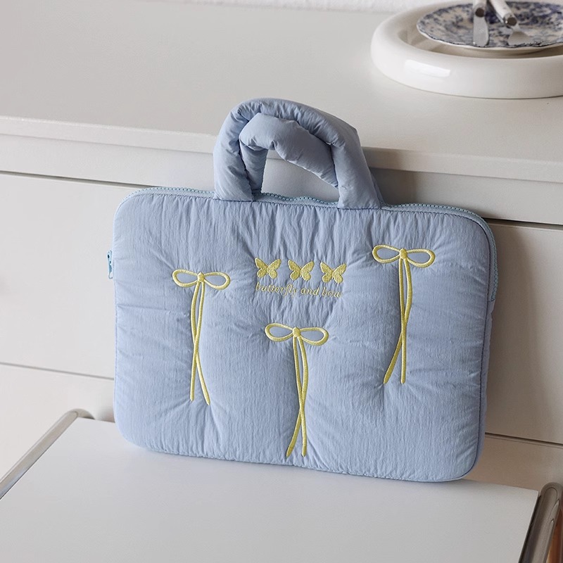Picture of K-Style Satchel 14inch Laptop Bag 2025 Cute Butterfly Embroider iPad Cosmetics Bag 11inch Flat Bag