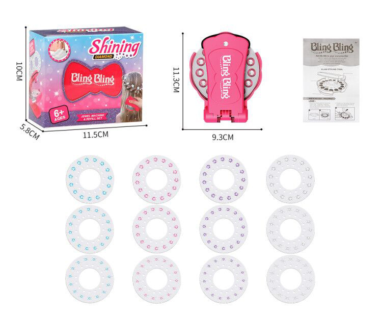 Picture of Cross-Border Magic Diamond Machine Children's Toys Wholesale Girls Hair Braider Play House Hair Accessories Makeup Nail Drill Machine