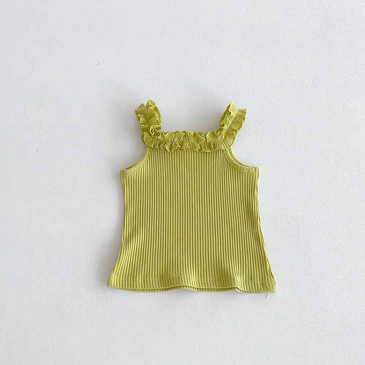 Picture of 2025 New Summer Girls Camisole Thin Section Baby Girl Lace Suspender Top Sleeveless t Fashionable and Versatile