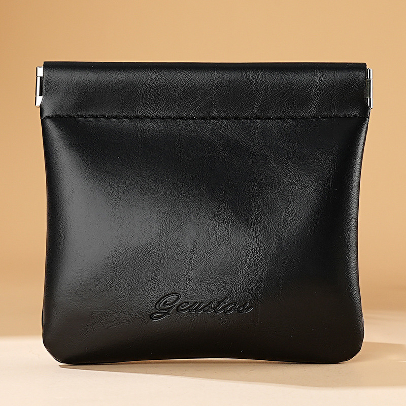 Picture of shrapnel cosmetic bag solid color portable mouth red envelope storage bag small portable mini bag small bag automatic closing