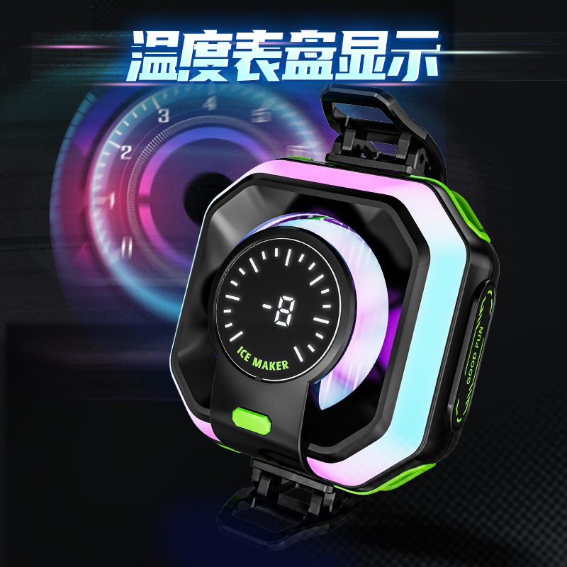 Picture of 2025 new mobile phone radiator JS86 semiconductor refrigeration icing magnetic cooling three-speed digital display RBG back clip