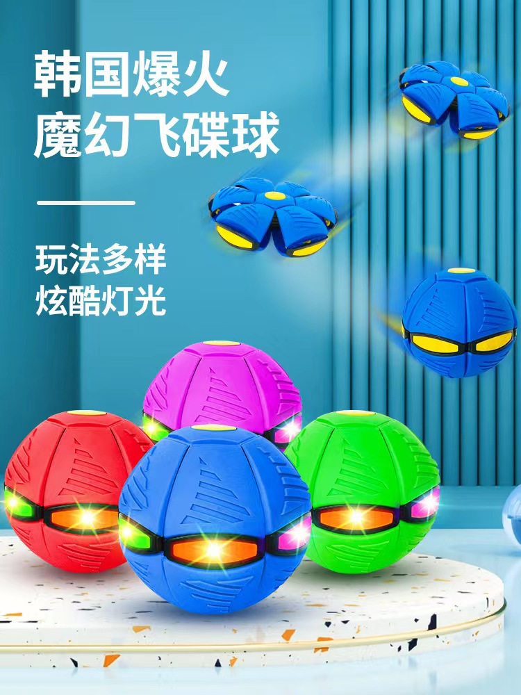 Picture of Step on the ball magic flying saucer ball luminous decompression deformation release bouncing ball Frisbee parent-child interactive toy ball