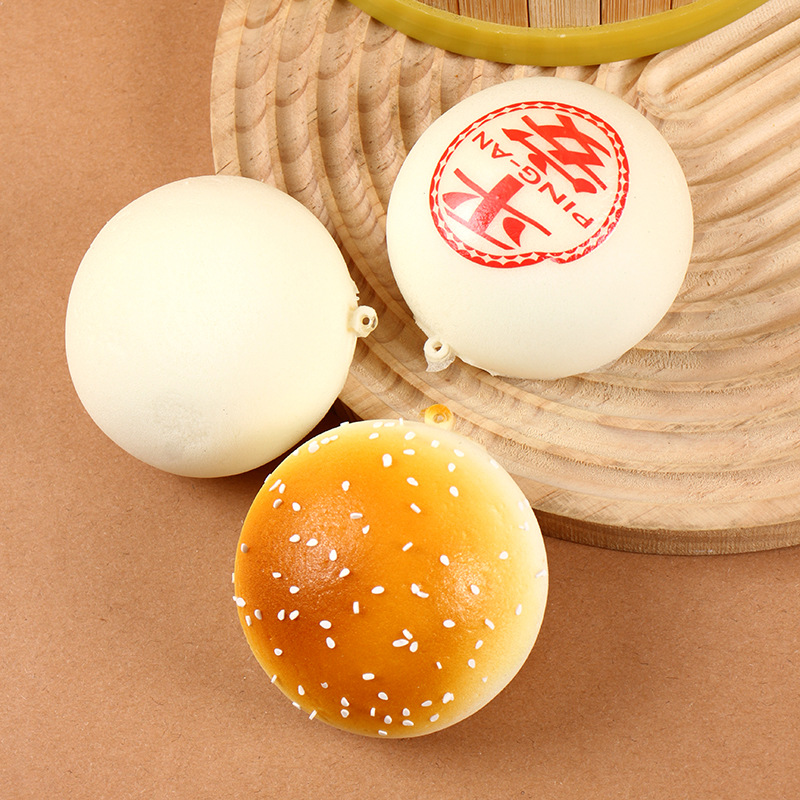 Picture of PU slow rebound simulation steamed buns dumplings flower roll model fake food food decompression pinch music toys