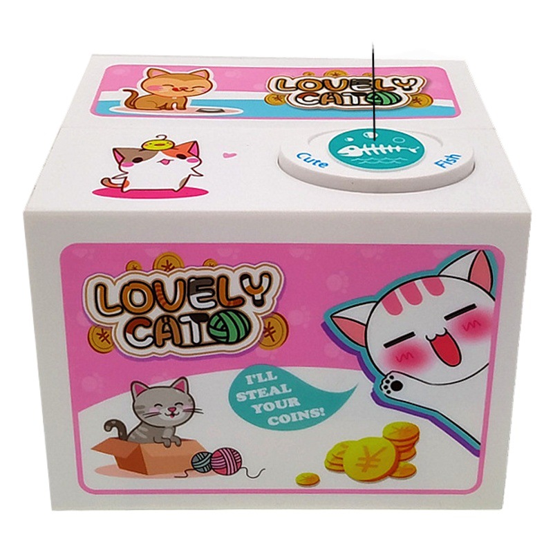 Cute creative money cat piggy bank children's toys greedy cat electric piggy bank stealing cat piggy bank coins