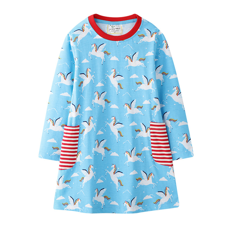 Picture of Girls dress autumn new children's clothing Europe and the United States wholesale long sleeve student skirt children's skirt a generation of hair
