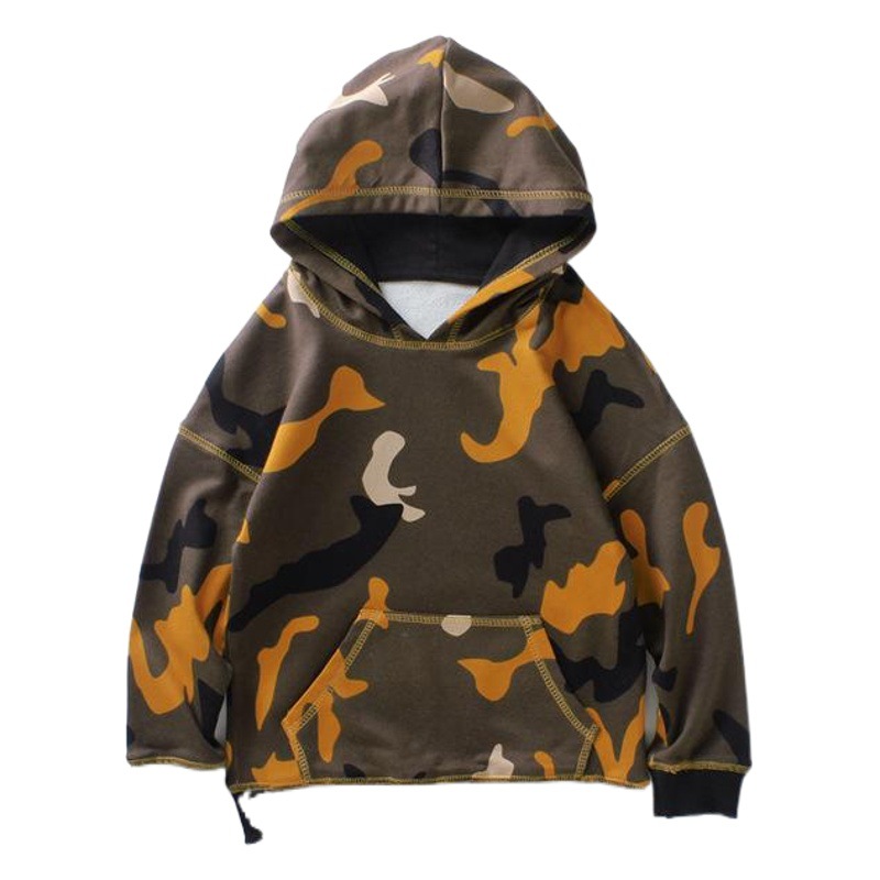 Spring and autumn Korean version of children's clothing new children's vests camouflage tide long sleeve boy hooded vests a generation of hair