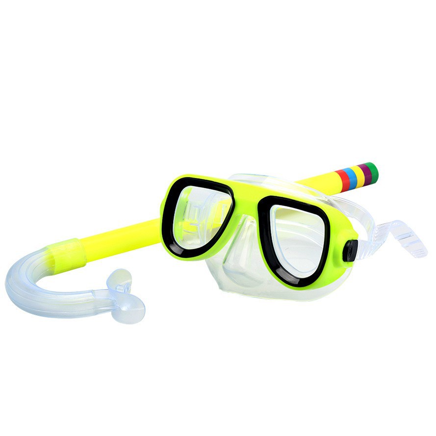 Picture of Snorkeling children's diving goggles + suction pipe set new material PVC material 0326 diving goggles set