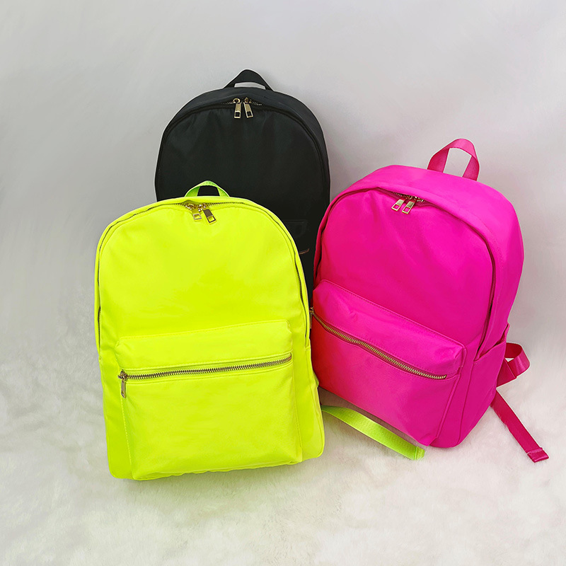 Picture of Cross-border Backpack Nylon Waterproof Rainbow Plaid Backpack Advanced Sense Niche Design Large Capacity Portable Backpack