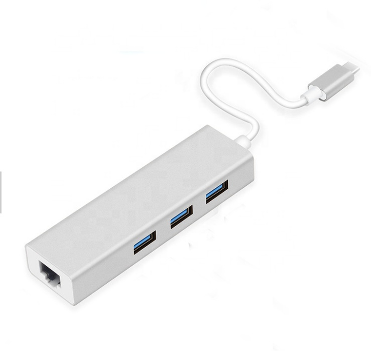 Picture of TYPE-C gigabit wired network card splitter drive-free adapter card support Switch network card USB HUB