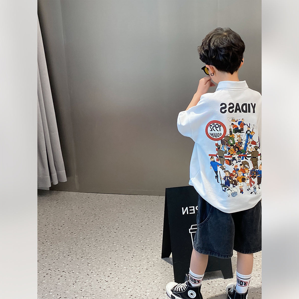 Picture of Boys' Polo Shirt 2024 New Style Boys' Summer Short-sleeved T-shirt Middle and Big Children's Polo Shirt T-shirt