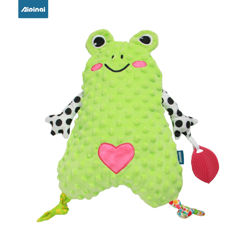 Picture of Aipinqi baby sleeping with comfort towel can be imported baby gauze animal comfort doll peas velvet doll