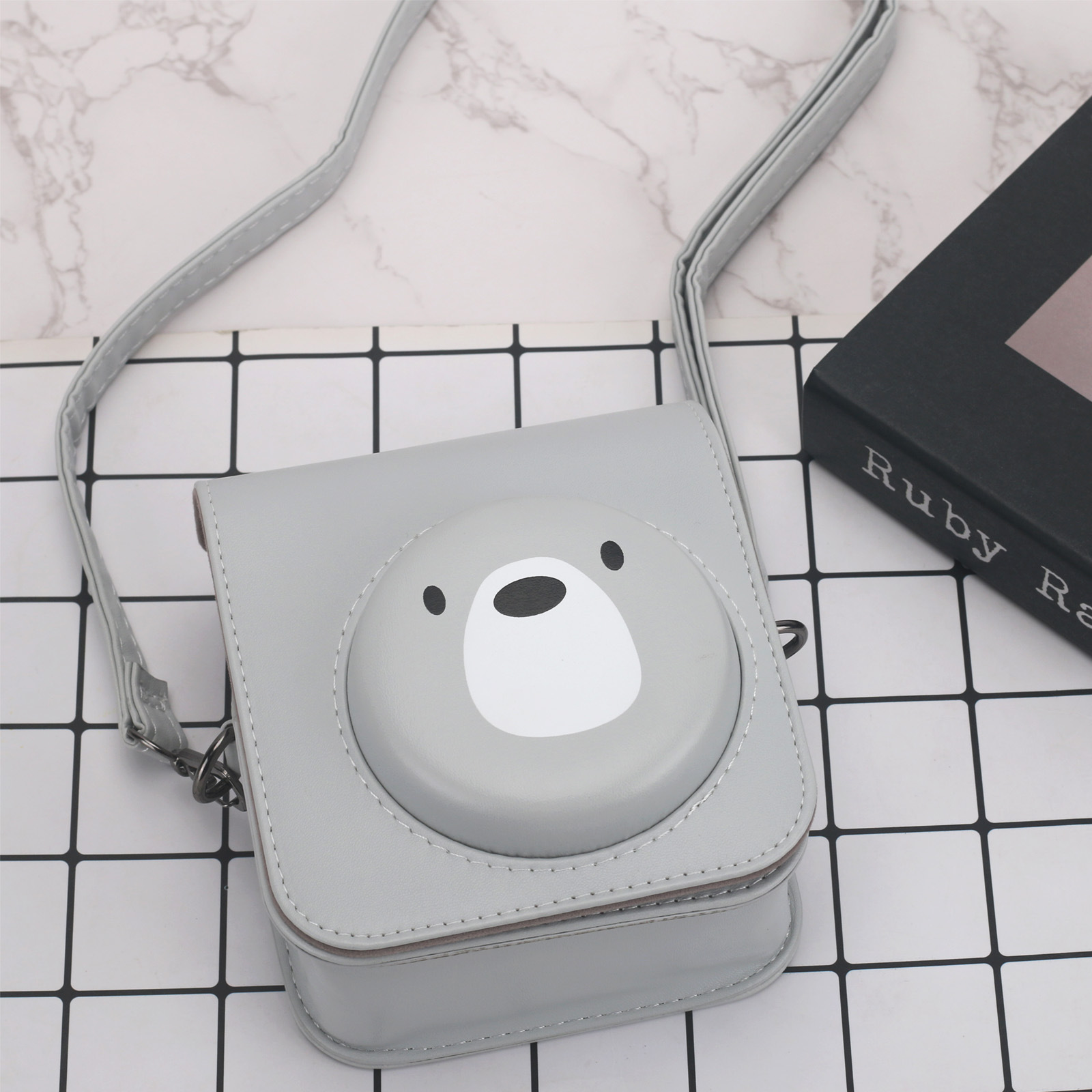 Picture of A generation of Fuji Polaroid mini12 gray bear camera storage bag shoulder/diagonal