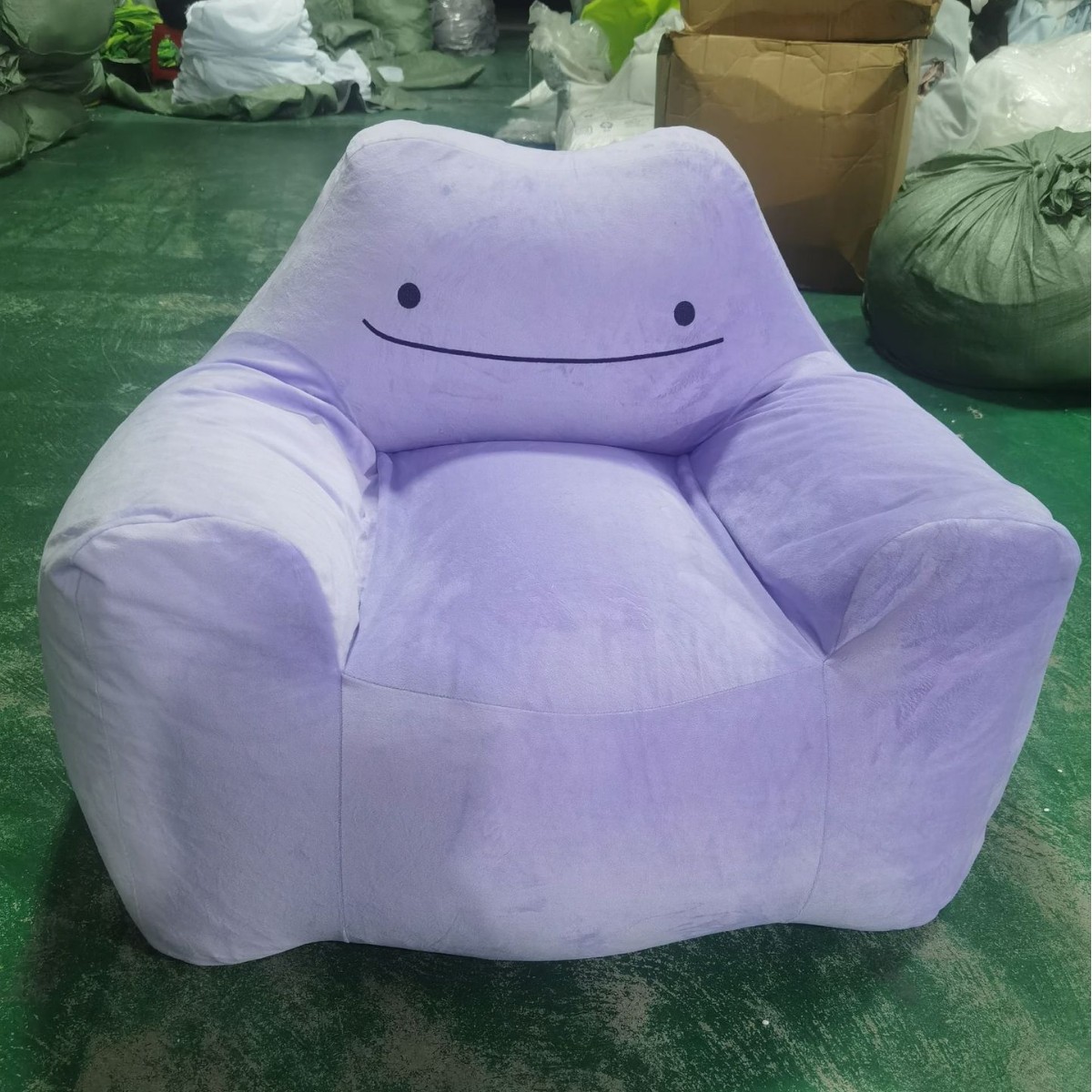 Picture of Armrest Smiley Face Lazy Sofa with Footrest for Living Room, Single-Person Leisure Personalized Fabric Sofa Available for Dropshipping