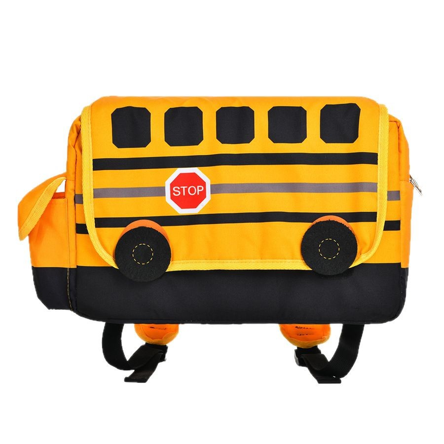 Picture of Cartoon Yellow School Bus Car Kindergarten Bag Student Primary School Backpack Bag Lunch Bag Insulation Bag