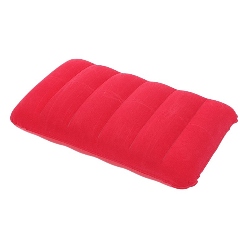 Cross-Border Labeling Pvc Flocking Inflatable Nap Pillow Pillow Travel Outdoor Inflatable Pillow Camping Style Sleeping Pillow