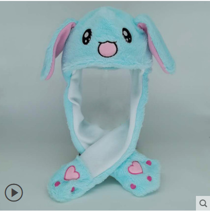 Picture of Shake the sound with the moving rabbit ears hat Net red cute airbag hat a pinch long ears moving rabbit hat