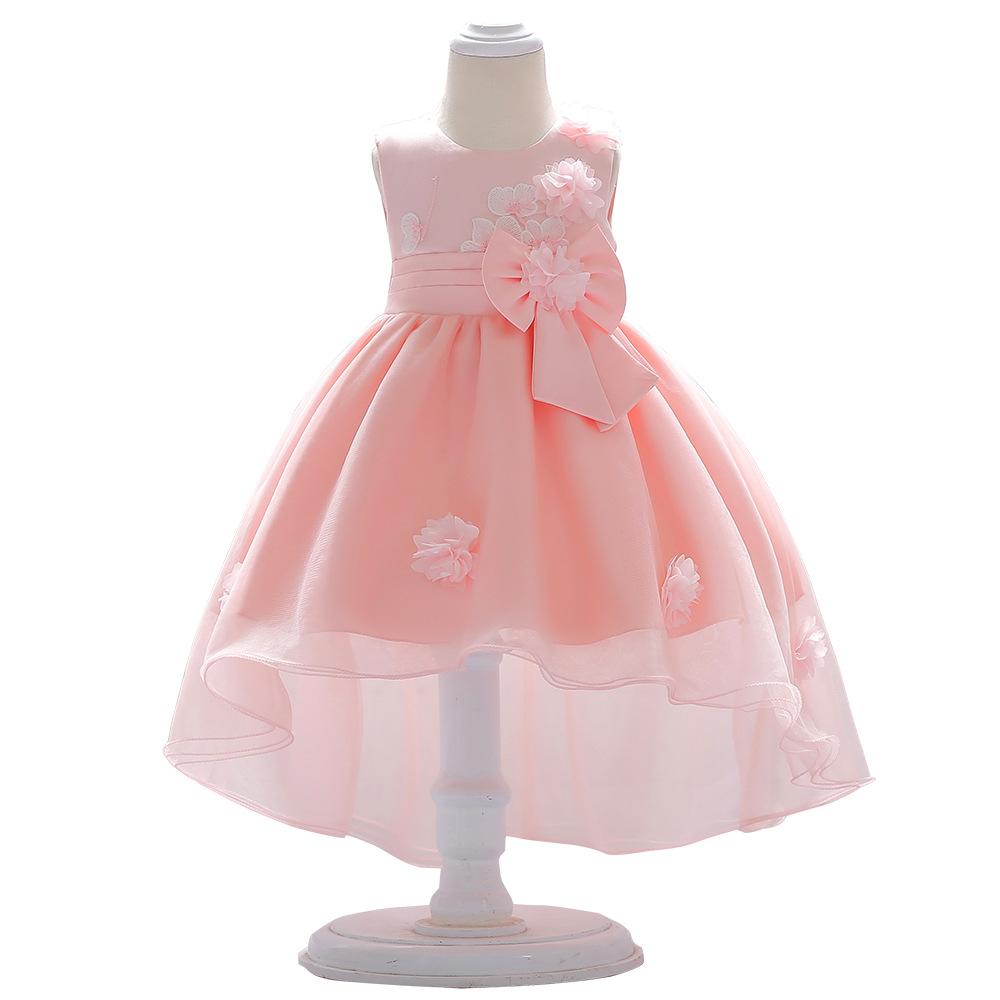 Picture of 2024 new baby princess dress embroidered flower wedding dress trailing baby wash dress cotton kids
