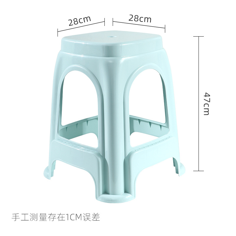 Picture of Thickened plastic stool household chair square stool plastic adult bench simple high stool stackable stool wholesale