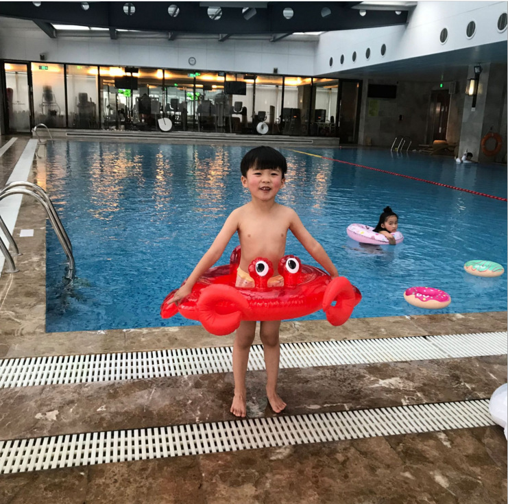 Picture of 1 piece generation hair White Swan Flamingo seat inflatable swimming buoy children life buoy double air nozzle Mount watermelon Pang