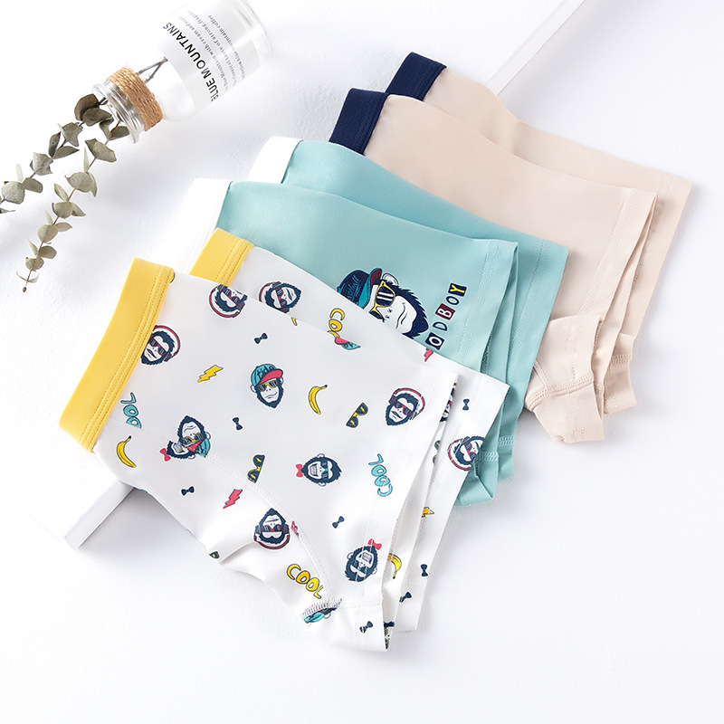 Picture of Boys' underwear cotton antibacterial children's boxers 60 cotton cartoon boys' boxer shorts small medium and large children's underwear