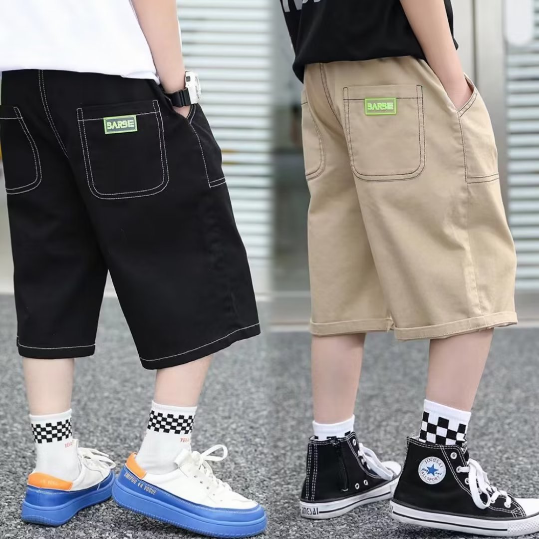 Overalls Pants Boys' Pupils Shorts Large Children's Loose Shorts Children's Casual Shorts Boys' Shorts for Outer Wear