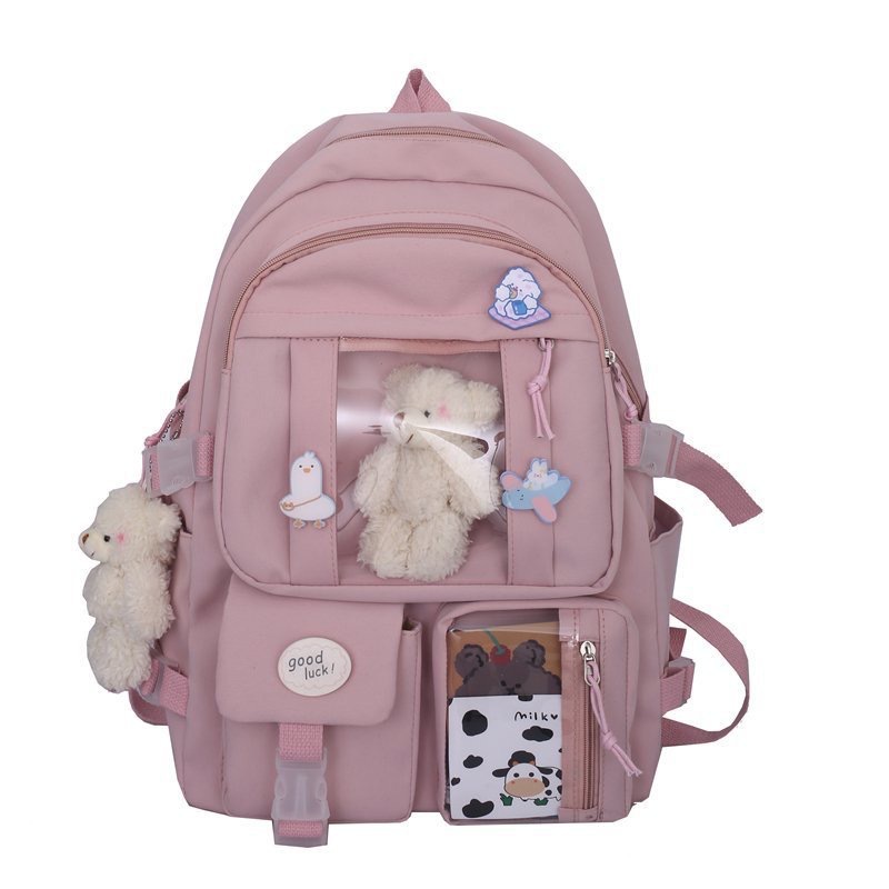 Picture of Ins-style Large Capacity Senior high school Student Schoolbag Women's Korean-style Harajuku ulzzang Cartoon Backpack for Junior High School Students Backpack