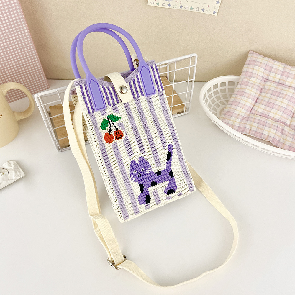 Picture of Shoulder Crossbody Mobile Phone Bag Cute Knitted Hand Bag Cartoon Large Capacity All-match Coin Purse Handbag Wholesale