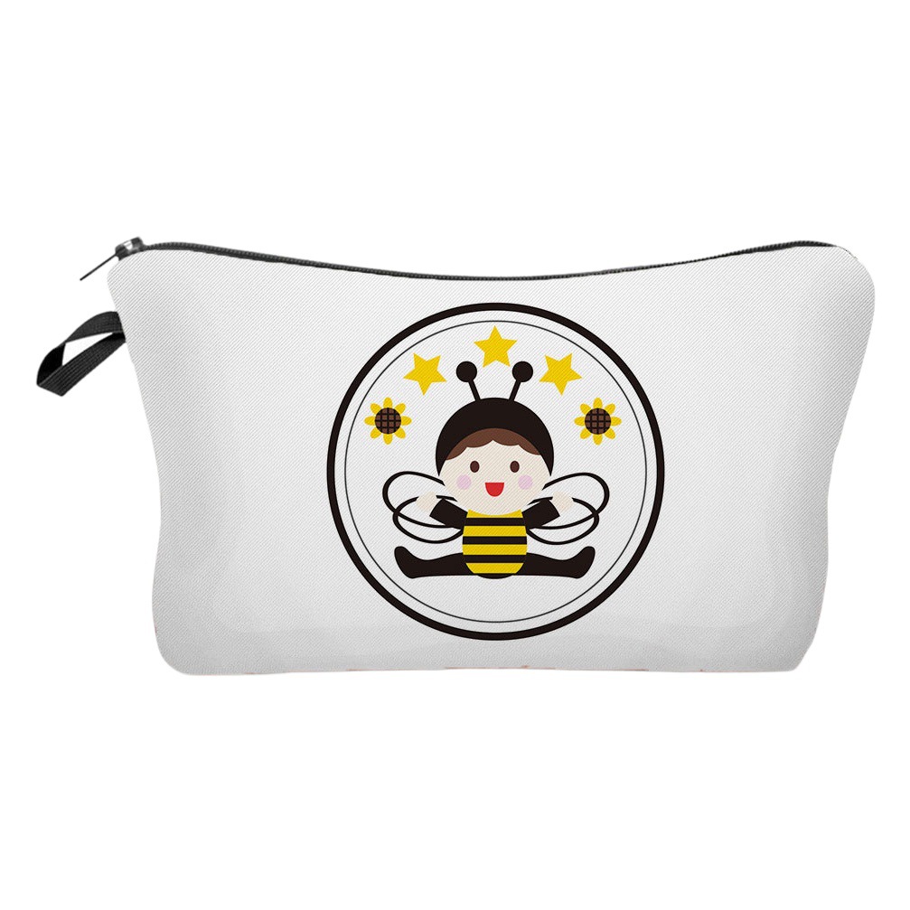 New arrival cute industrious Bee Printing cosmetic bag dumpling bag lipstick dumpling-shaped bag