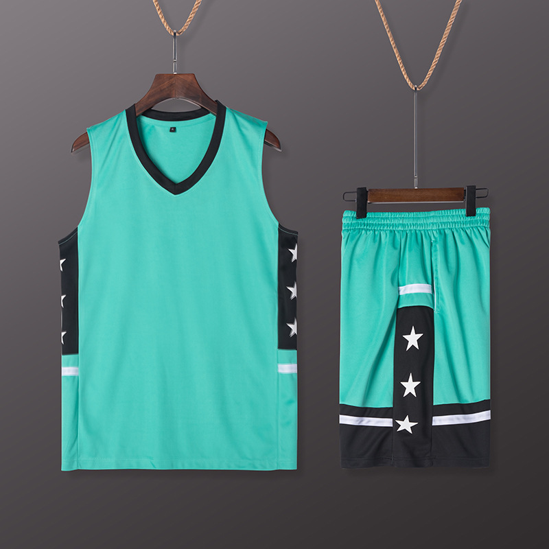 Picture of Factory wholesale basketball clothing suit custom wholesale summer jersey performance clothing V-neck breathable training sportswear suit