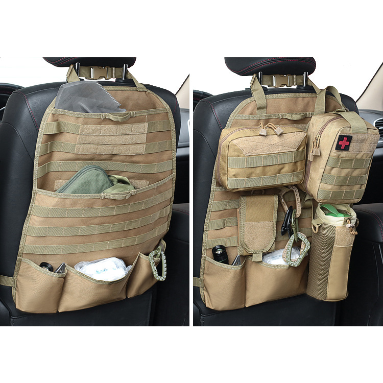 Picture of Multifunctional car rear seat back storage bag molle car seat cushion hanging cushion car storage bag