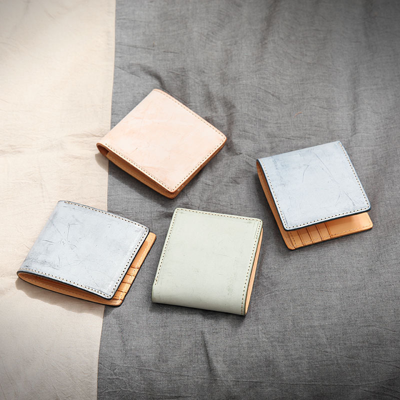 2025 New Genuine Leather Wallet Wholesale Mist Wax First Layer Cowhide Wallet Short Vegetable Tanned Leather Wallet Cross-Border Exclusive
