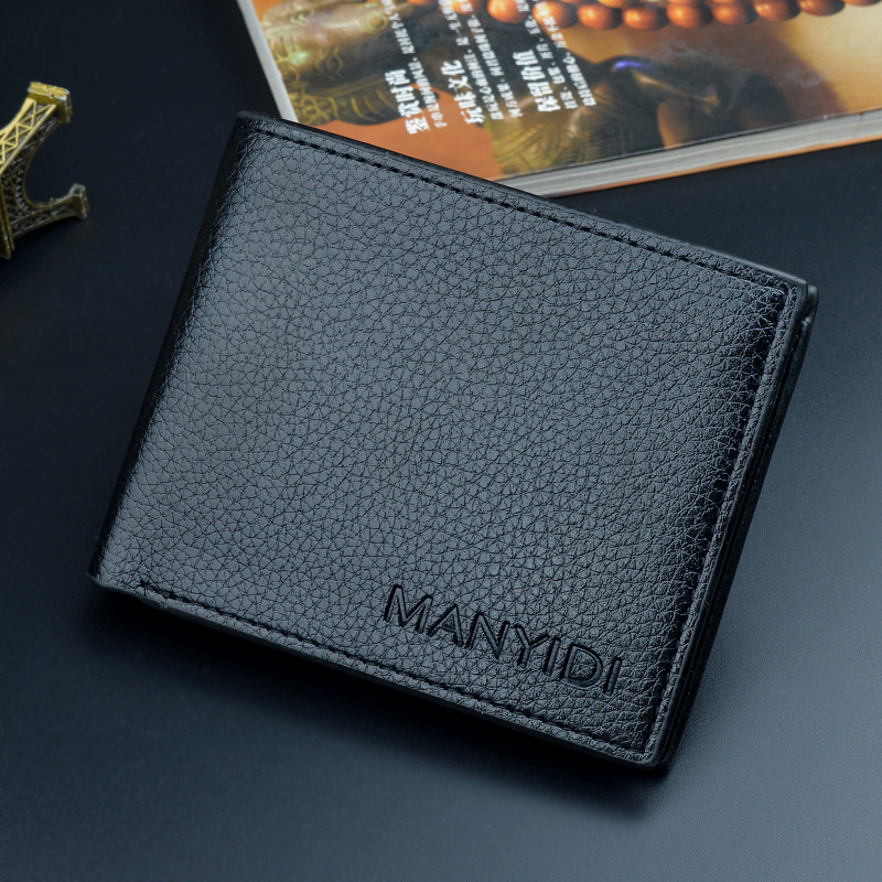 Picture of New wallet short men's driver's license thin wallet 30% discount horizontal business casual litchi pattern retro soft wallet