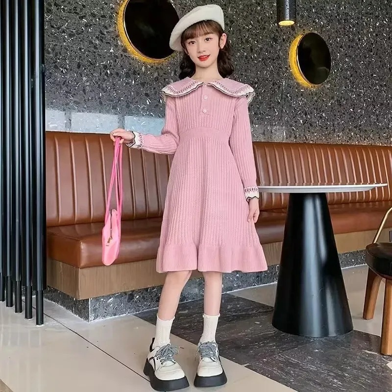Picture of Girl's Sweater Dress Long Sleeve Autumn New Children's Western Style Princess Dress Little Girl's College Style Knitted Skirt