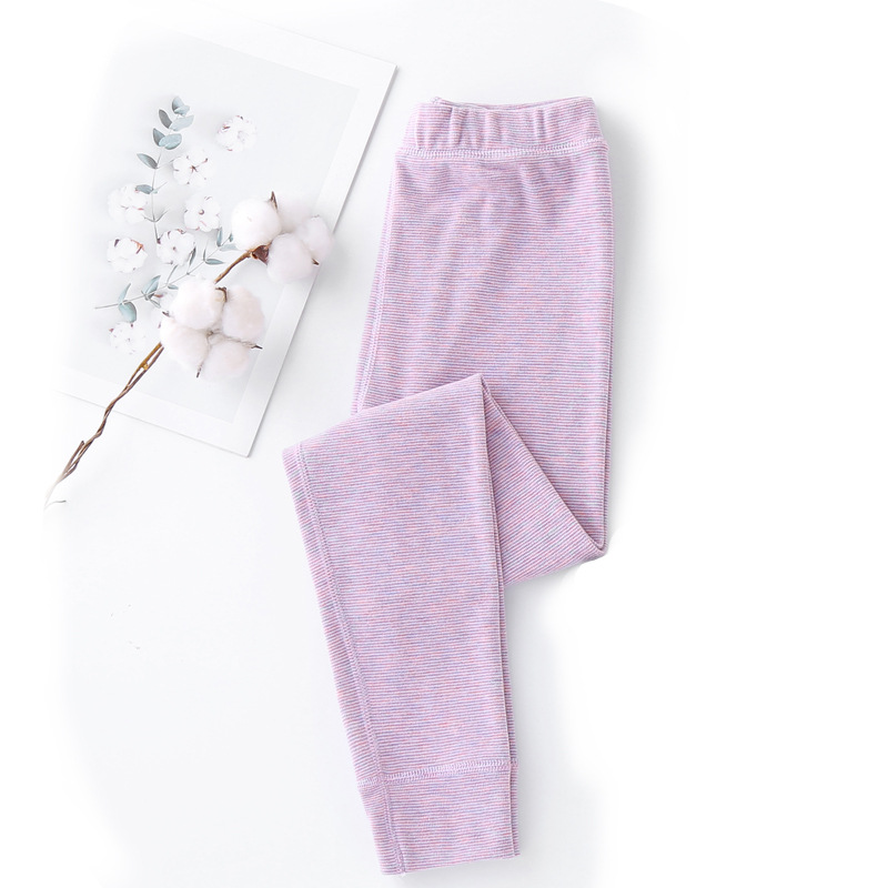 Picture of Warm trousers children's double-sided jacquard fast warm fleece-lined leggings medium and small boys and girls candy color autumn and winter New