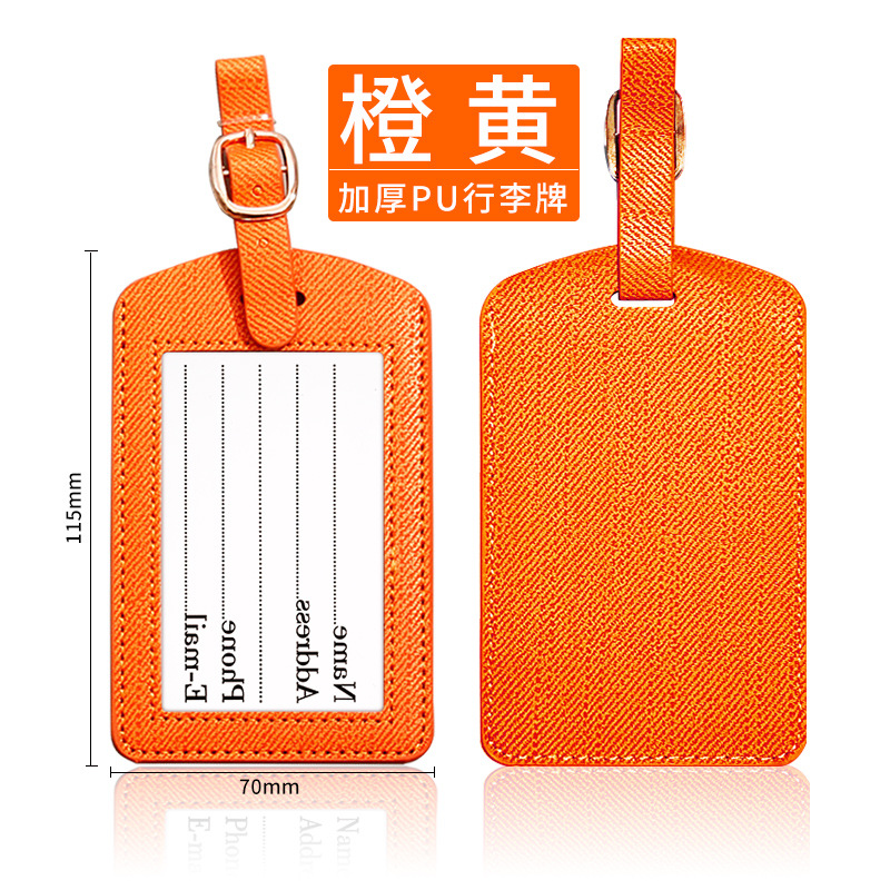 Picture of Simple Thickened PU Luggage Tag Aircraft Boarding Card Creative Suitcase Tag Check-in Luggage Tag Plus Printing