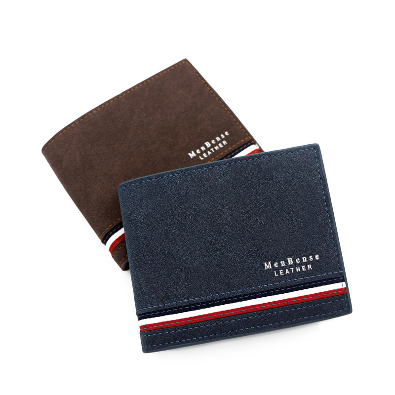 Picture of New Fashionable Men's Short Wallet Personalized Men's Coin Purse Silk Screen Wallet Men's Frosted Clutch Wallet