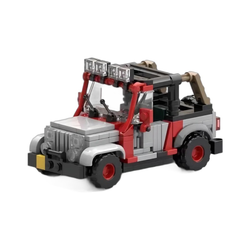 Picture of MOC Compatible Lego Small Particles Patchwork Toy Car Jurassic Park Jeep Sightseeing Car 25926