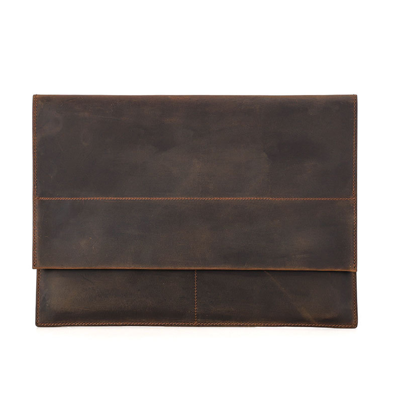 Picture of Suitable for macbookpro protective case with airtag locator crazy horse leather magnetic buckle 13.3 inch computer bag
