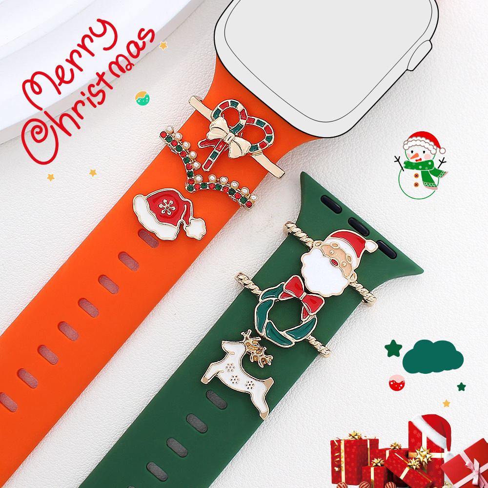 Picture of For Apple Watch Strap Decorative Ring Apple Watch Universal Silicone Strap Christmas Oil Drop Decoration
