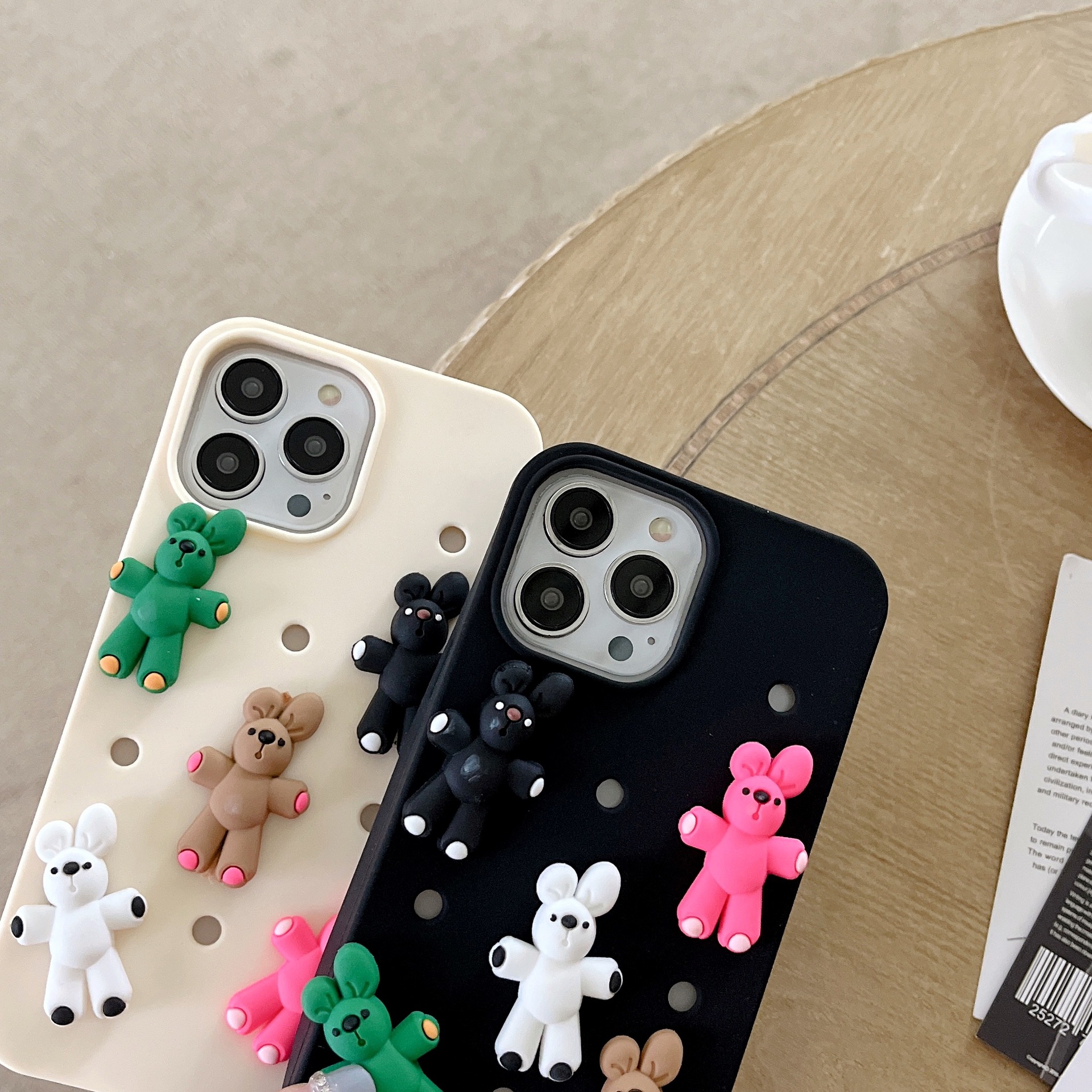 Picture of Hole Case DIY Stereo Korean Color Bear Case for iPhone 14Pro max Apple 12 Phone Case 11