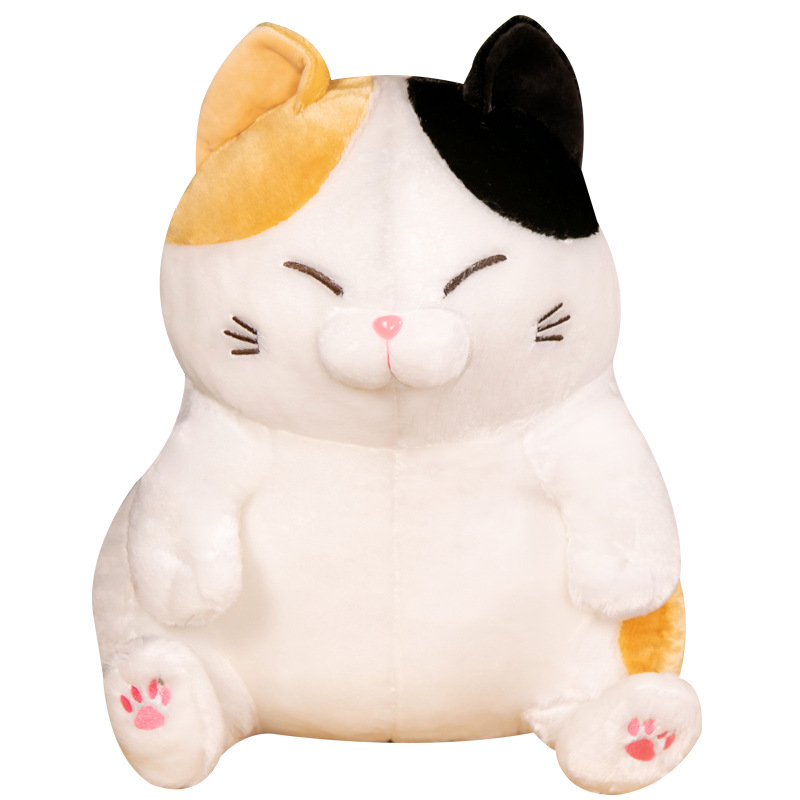 Picture of New Sitting Posture Blessed Cat Flower Cat Black Cat Round Doodle Plush Toy Pillow Doll Cross-border Large Catch Doll Machine