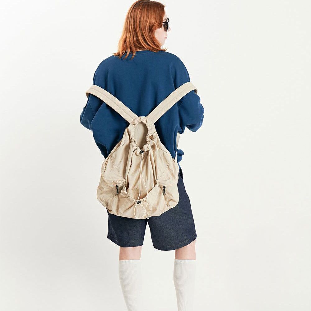 Picture of Cross-Border 2024 New Korean Niche Student Nylon Cloth Backpack School Bag Women's Large Capacity Travel Drawstring Backpack