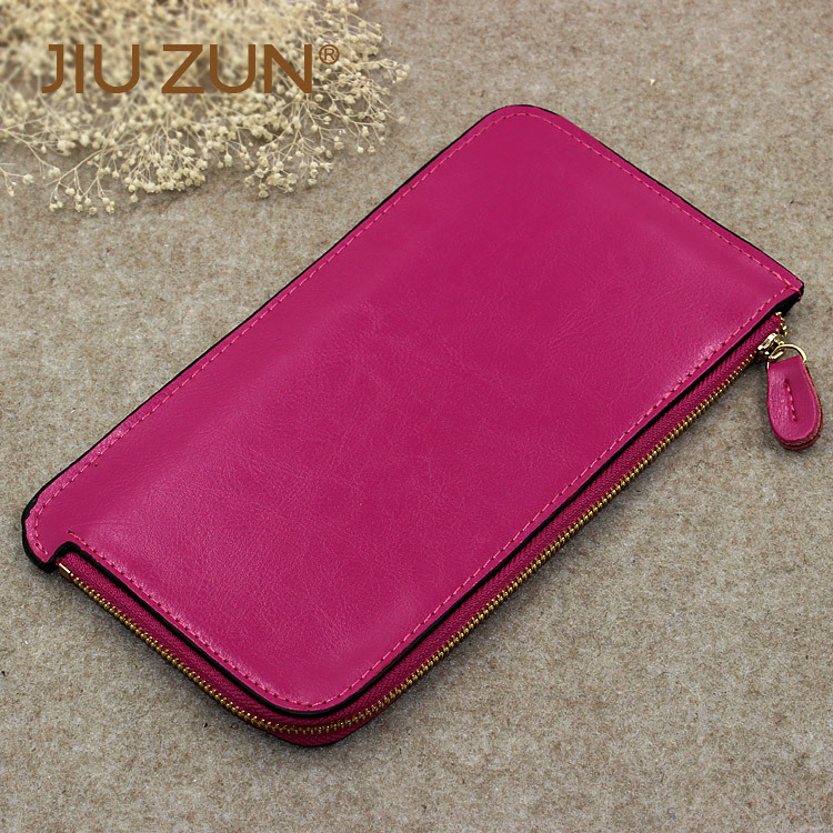 New Women's Wallet Women's Long Thin Leather Wallet Women's Zipper Large Banknote Clip Korean Cowhide Handbag Trendy Bag