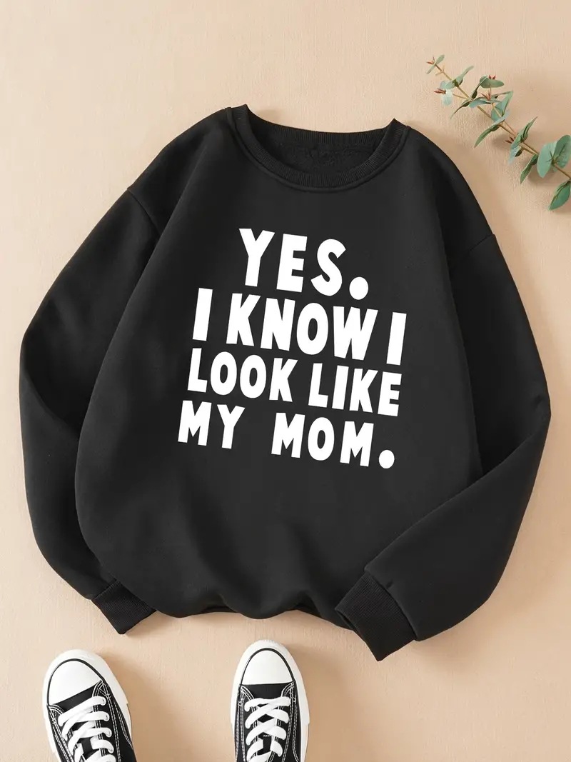 Letter new fashion parent-child clothes winter T-shirt cross-border delivery a family of four babies mother-child mother-daughter Western style bathroom