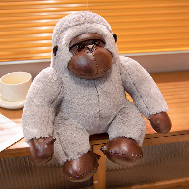 Picture of New Foreign Trade White Hair Gorilla Doll Pillow Black King Kong Plush Toy Doll Boys and Girls Gift