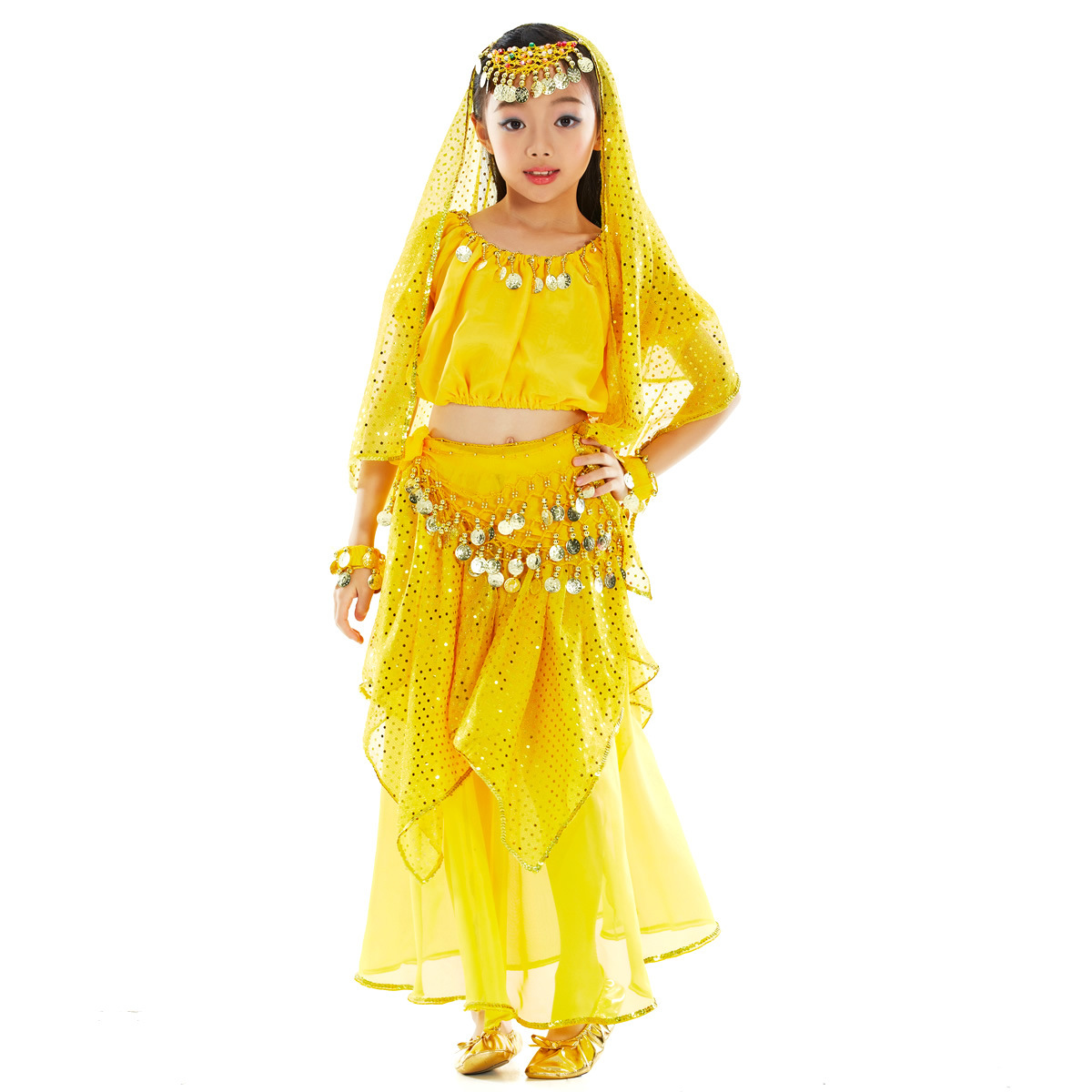 Picture of Dancer June 1 Children's Day Belly Dance suit Indian Dance Clothes suit Performance Clothes Children's Belly Dance Clothes