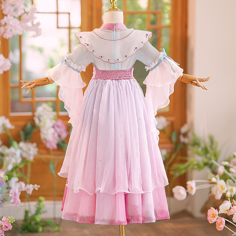 Picture of Wholesale girls Hanfu dress Chinese style ancient costume skirt 2025 new summer big children retro princess skirt