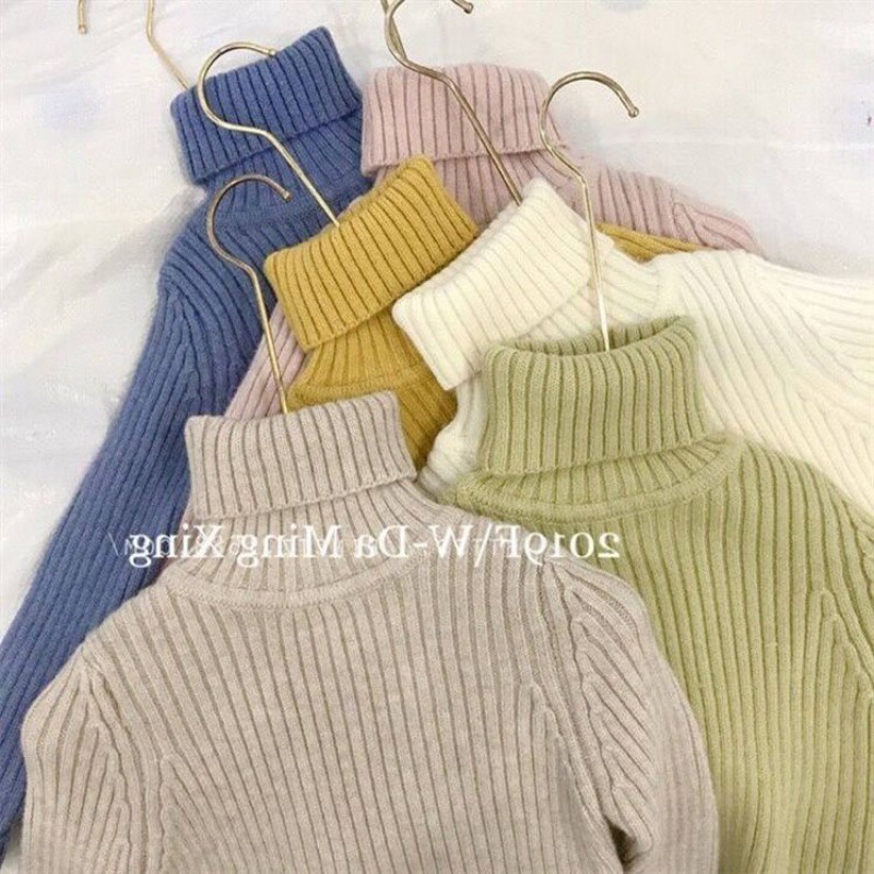 Picture of [in stock] autumn and winter children's high collar base sweater thick winter boys and girls sweater baby warm
